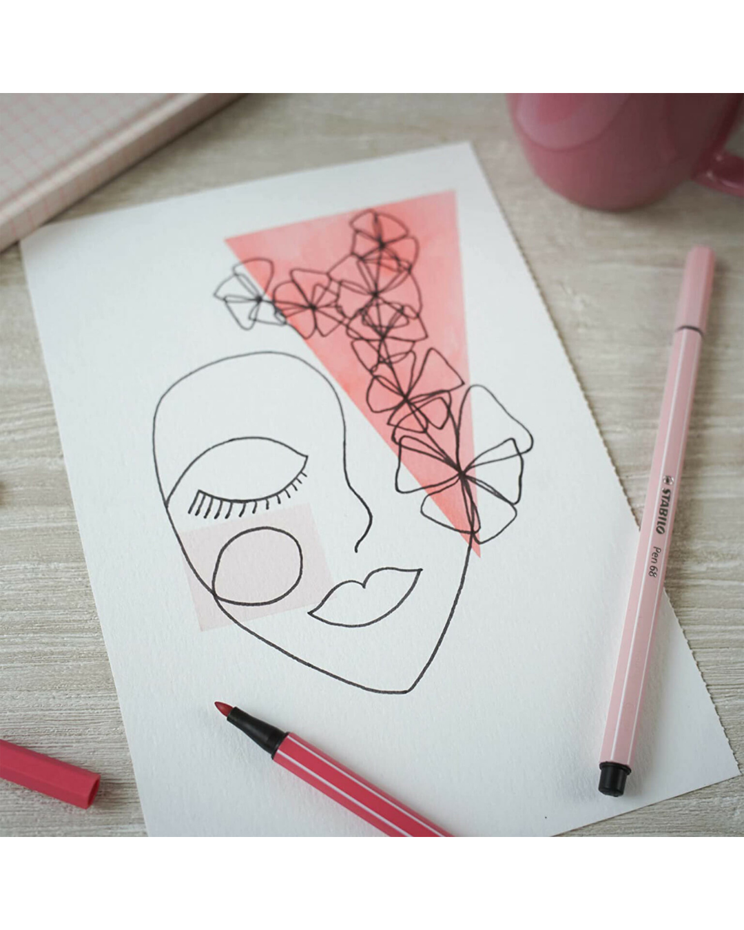 STABILO Pen 68 schrijfervaring op papier – snel droogende inkt