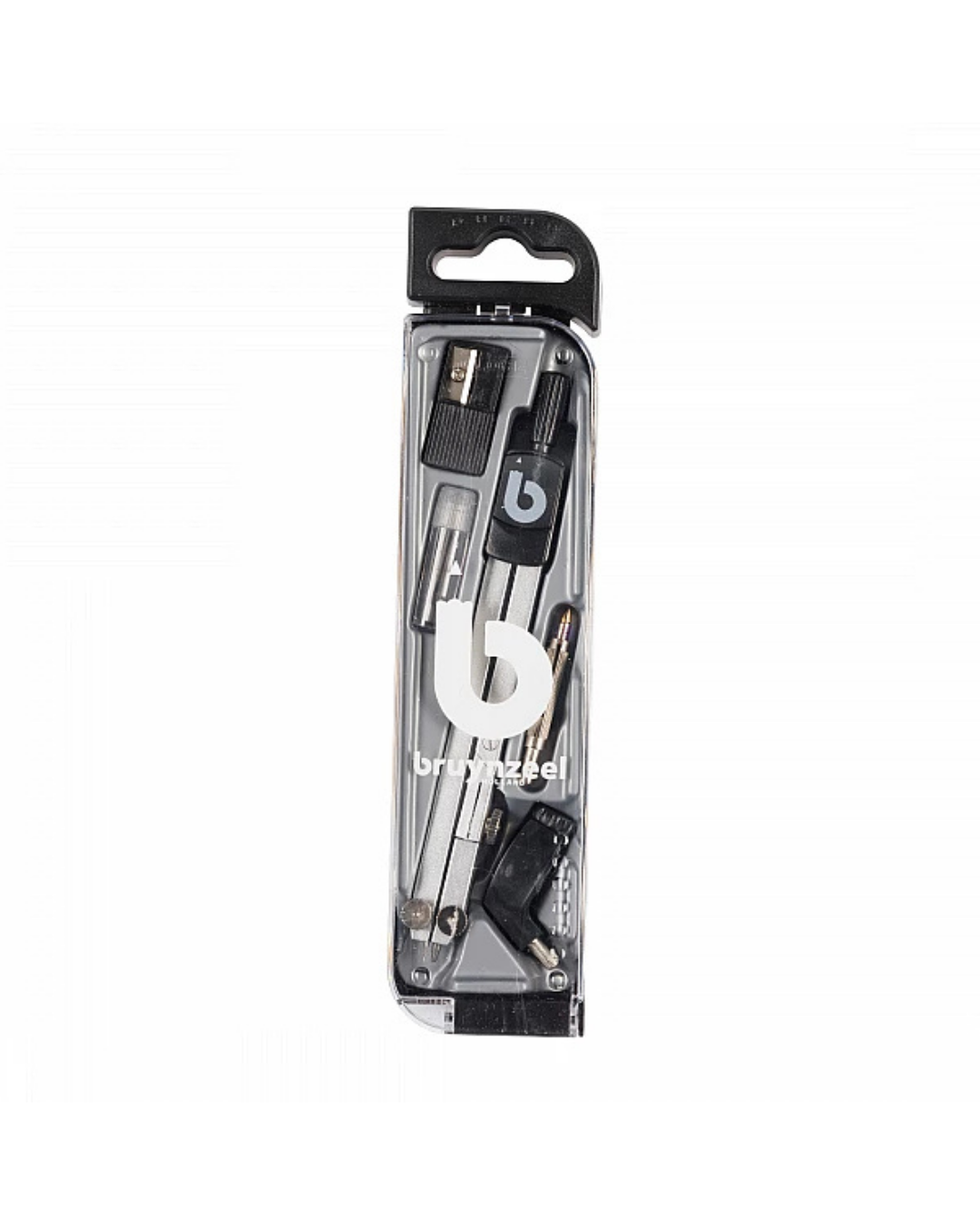 Bruynzeel Schoolpasser Set 5-delig – passer geodriehoek gradenboog liniaal
